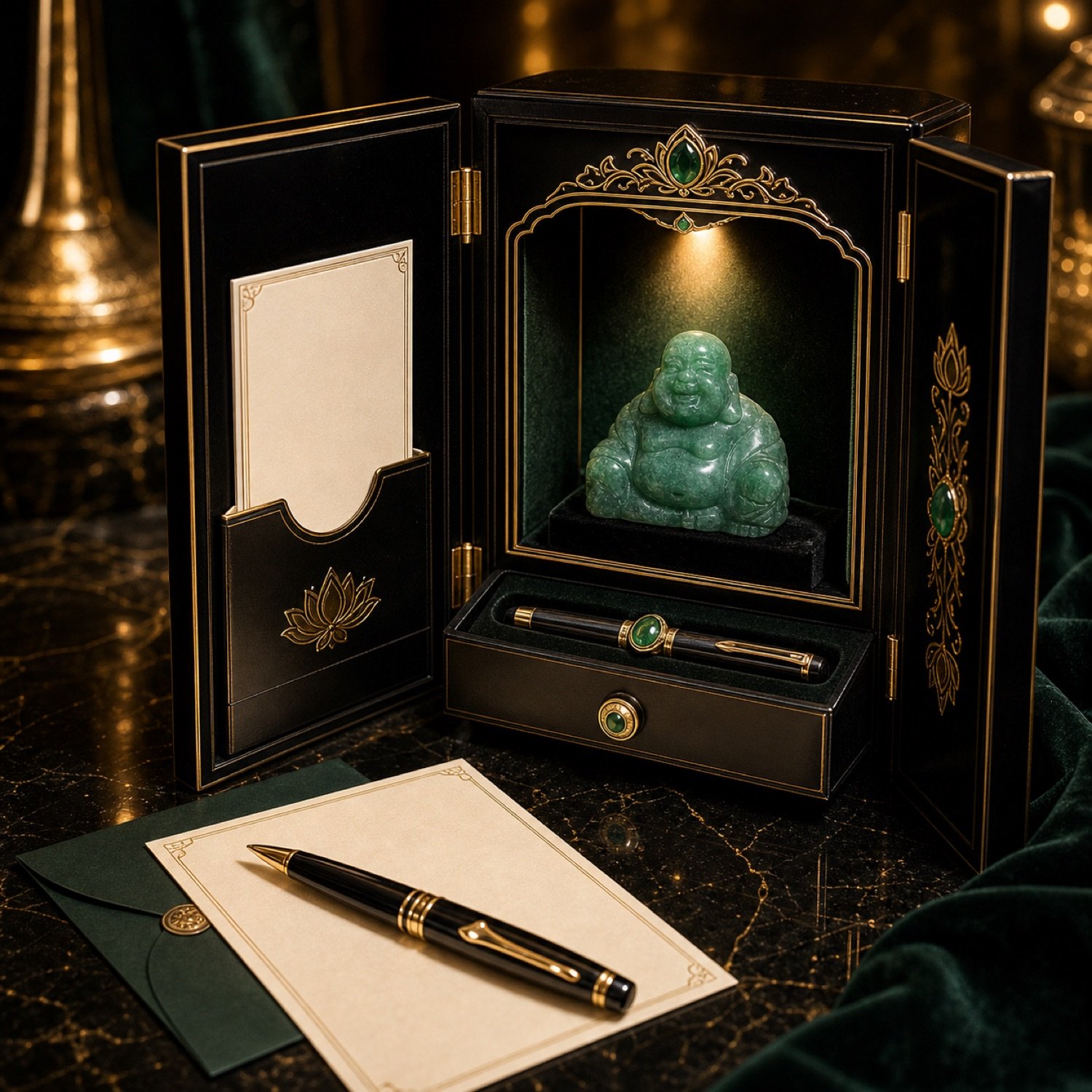 Black and gold luxury presentation case
