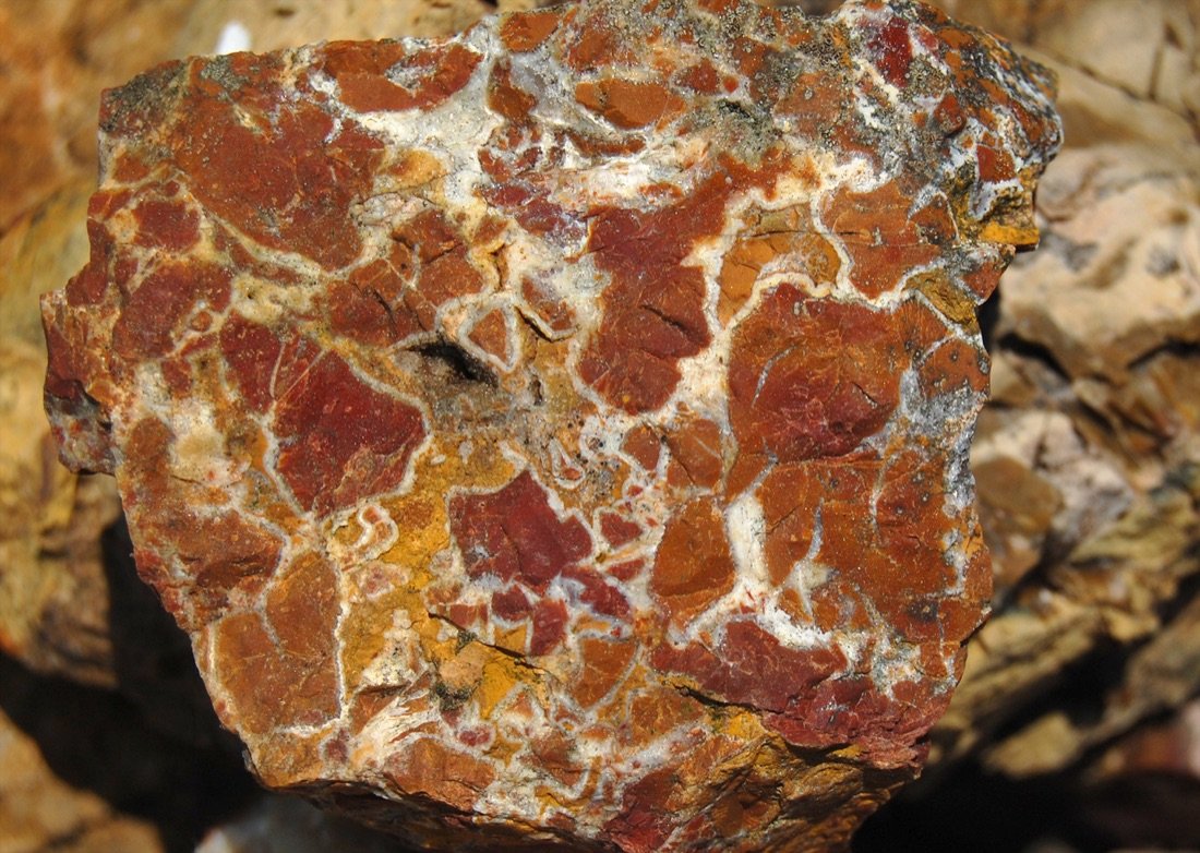 Raw red jasper specimen