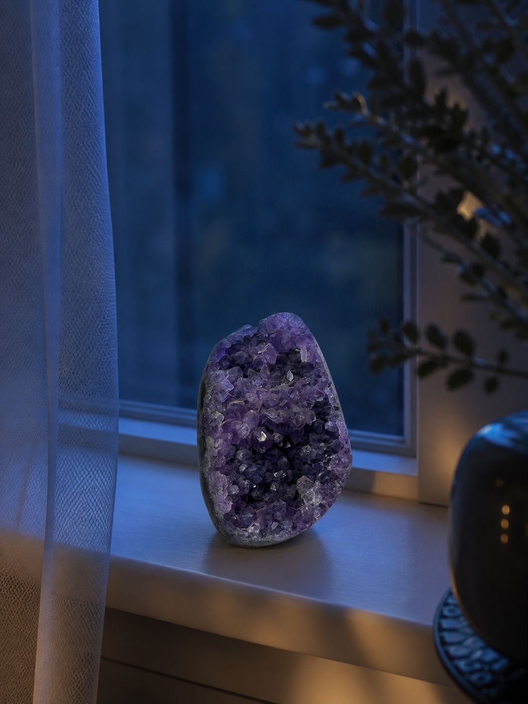 Amethyst Cathedral Geode No. 1, natural cathedral geode in natural amethyst, alternate view