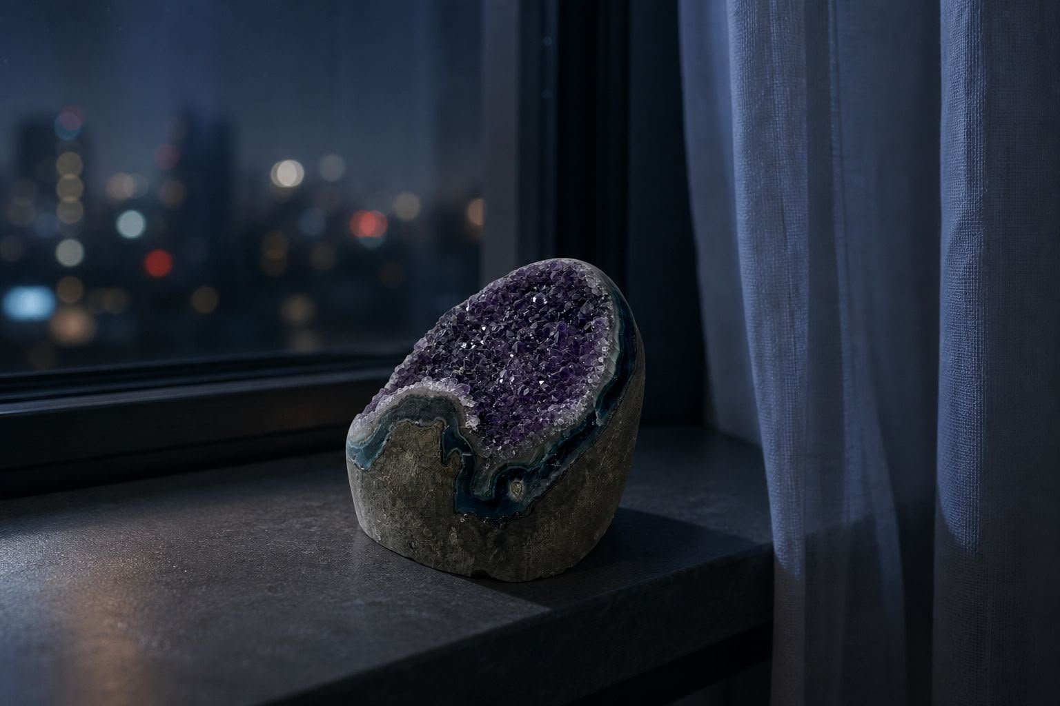 Amethyst Cathedral Geode No. 2, natural cathedral geode in natural amethyst