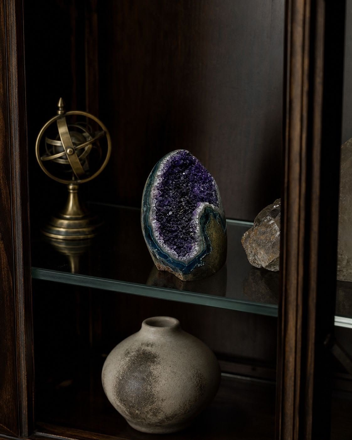 Amethyst Cathedral Geode No. 2, natural cathedral geode in natural amethyst, alternate view