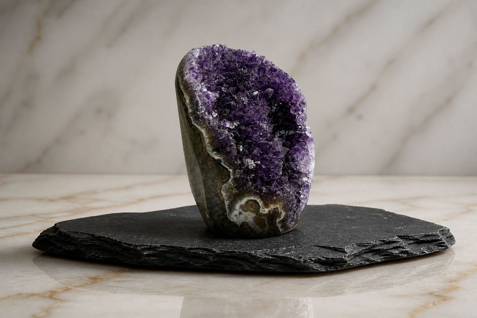 Amethyst Cathedral Geode No. 4, natural cathedral geode in natural amethyst