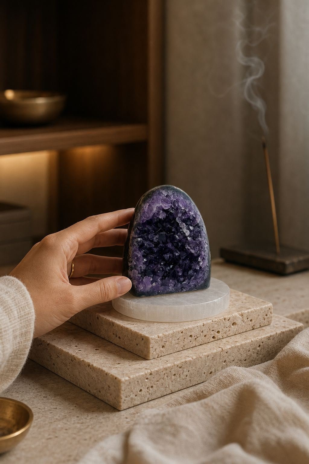 Amethyst Cathedral Geode No. 5, natural cathedral geode in natural amethyst