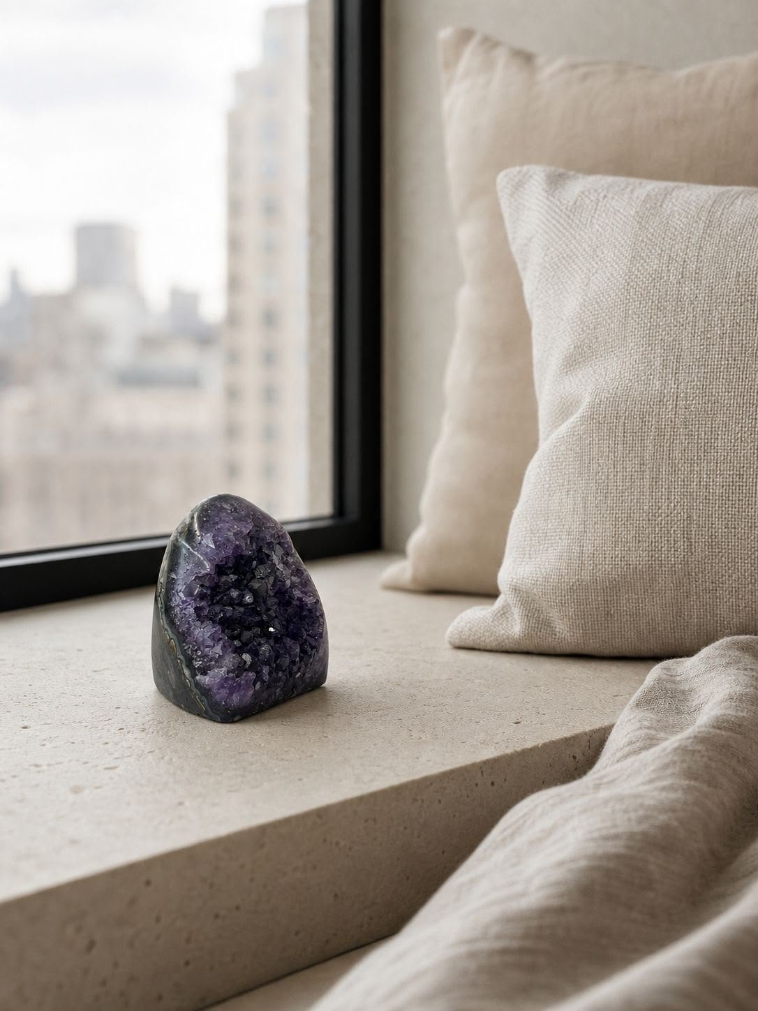Amethyst Cathedral Geode No. 5, natural cathedral geode in natural amethyst, alternate view