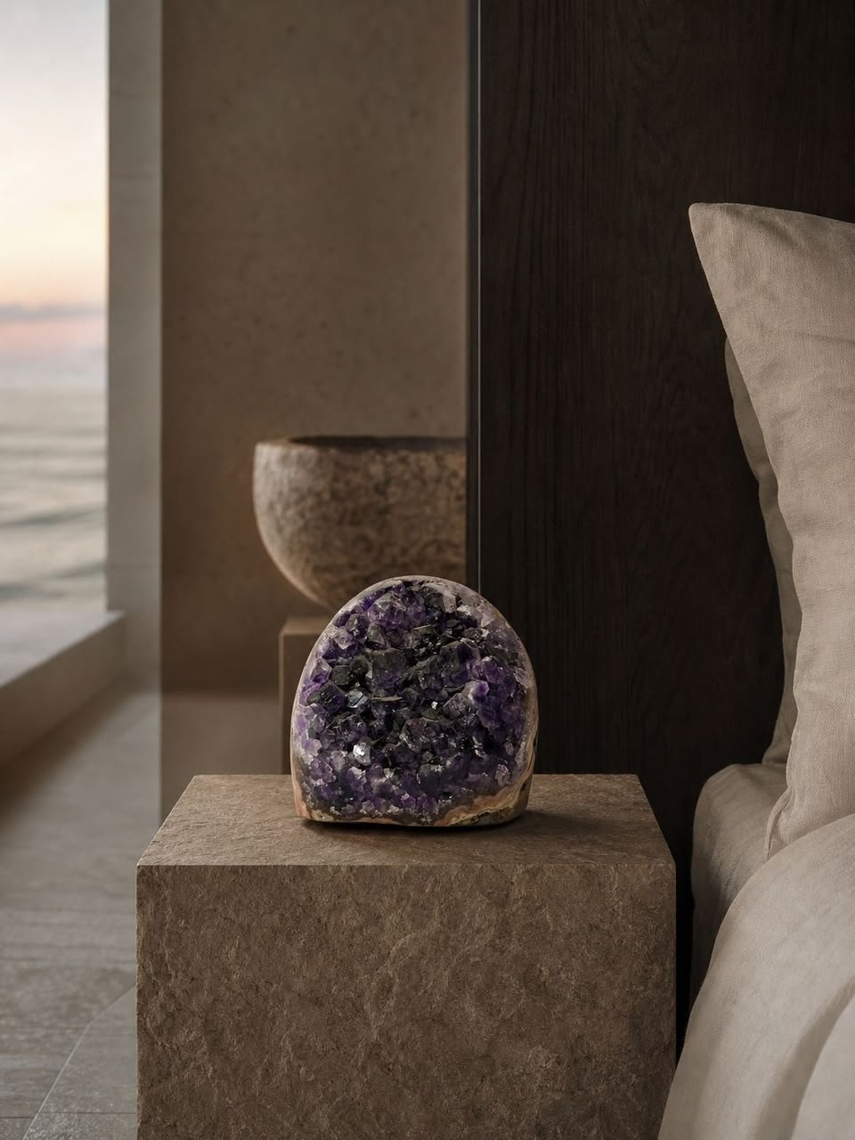 Amethyst Cathedral Geode No. 7, natural cathedral geode in natural amethyst, alternate view