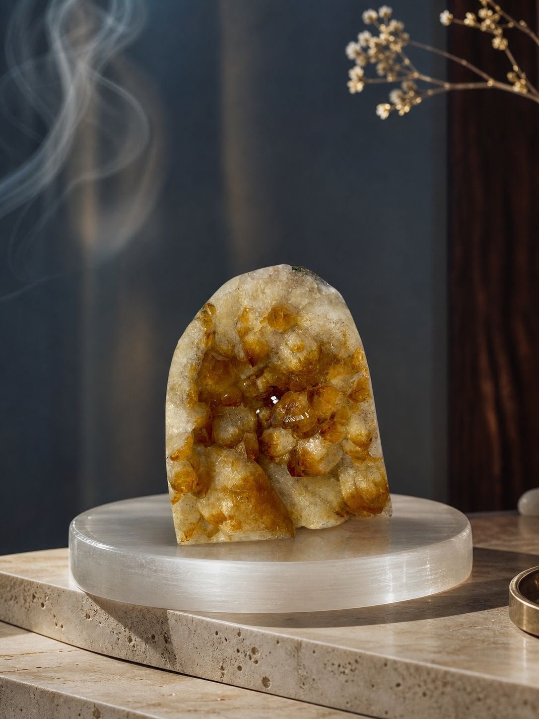 Citrine Cathedral Geode No. 2, natural cathedral geode in natural citrine, alternate view